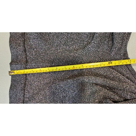 Vila Milano Womens Plus Size 1X Black Silver Metallic Wide Leg Sweater Pants NWT - Picture 5 of 11